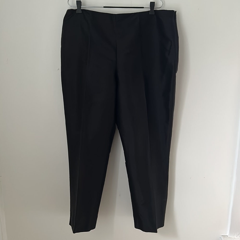 Ralph Lauren Black Raw Silk Pants sz 16